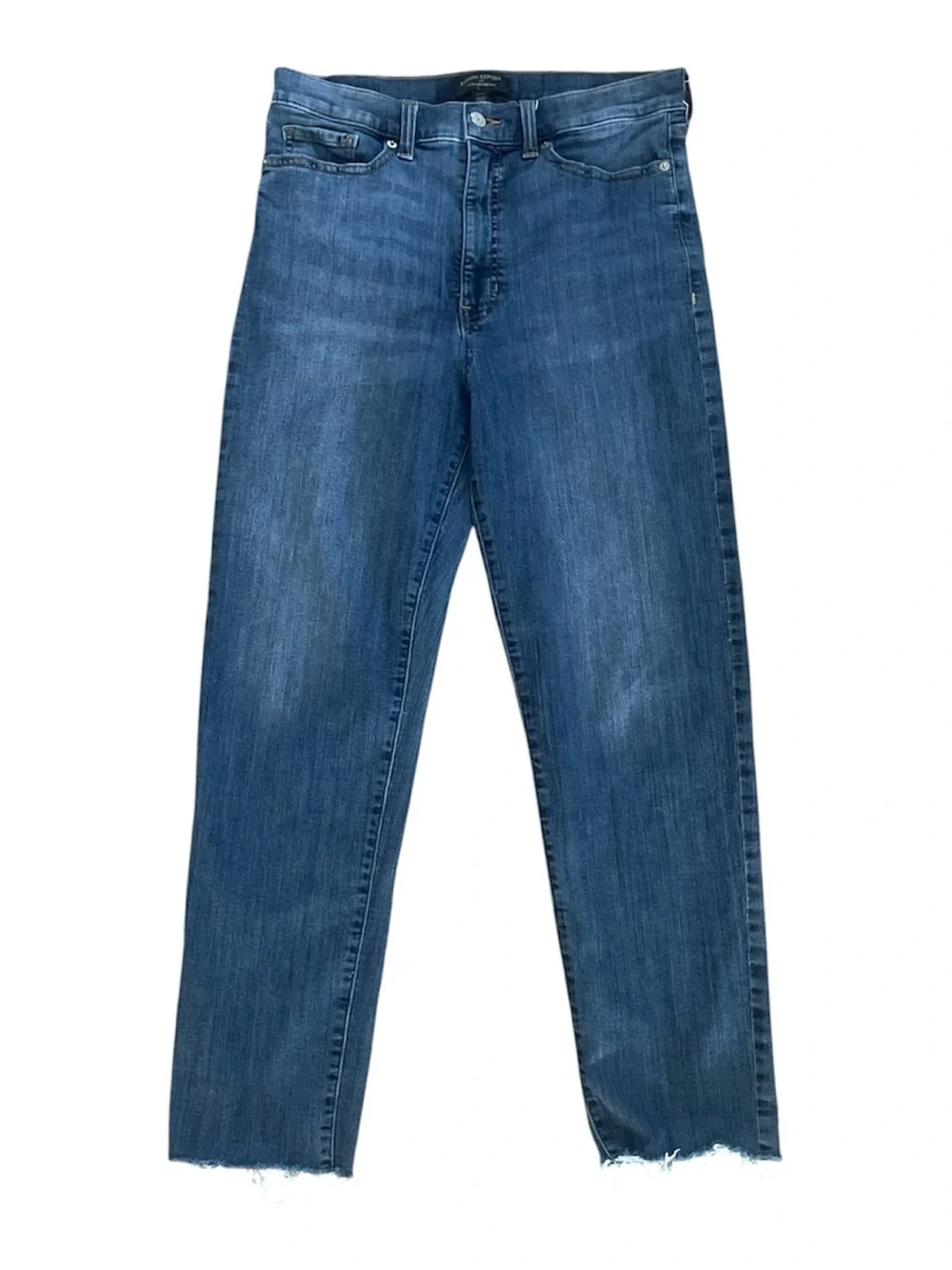 Banana Republic Ultra High-Rise Slim Straight Women’s Jeans Size 12 Raw Hem